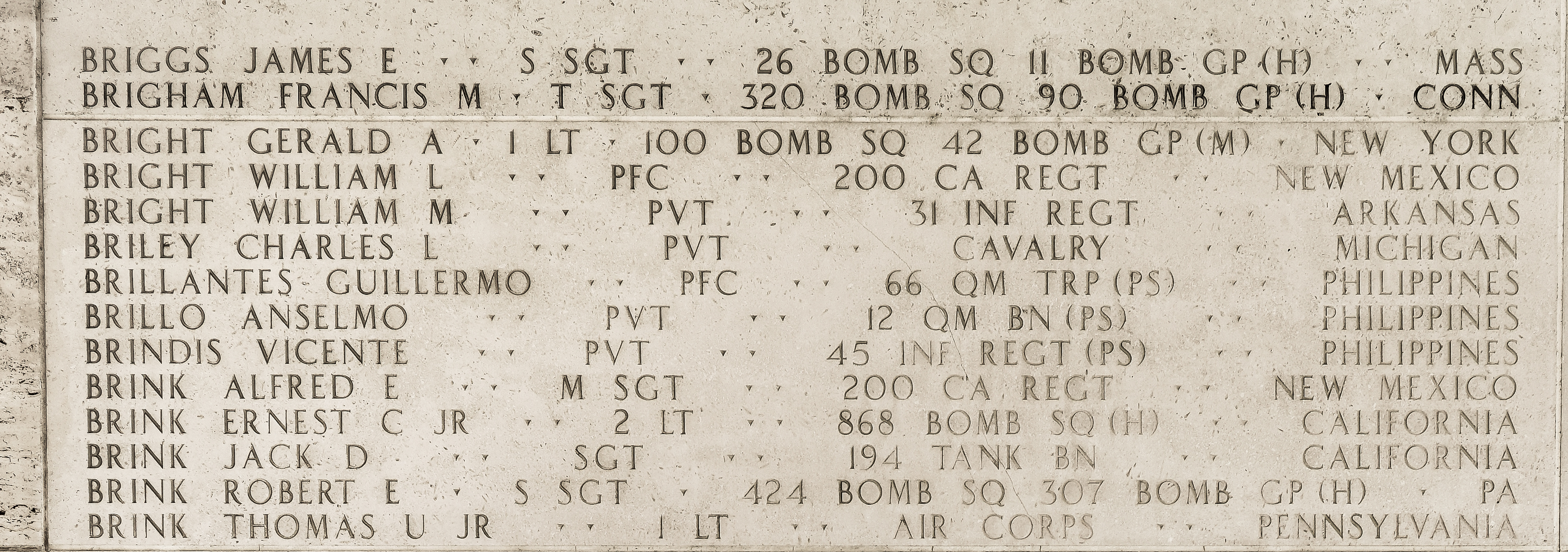 Thomas U. Brink, First Lieutenant